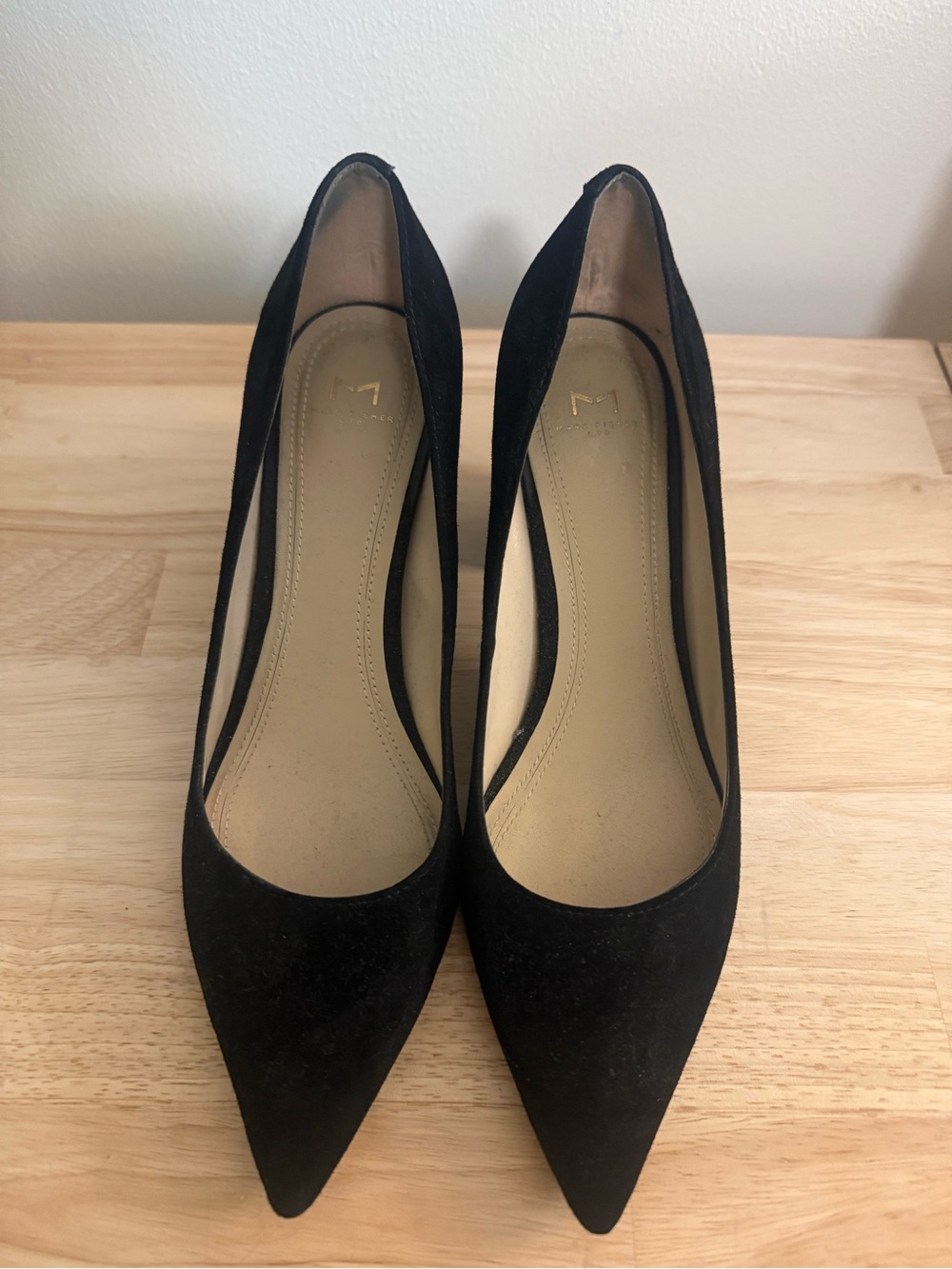 Marc Fisher Black Suede Pointed Toe Pumps